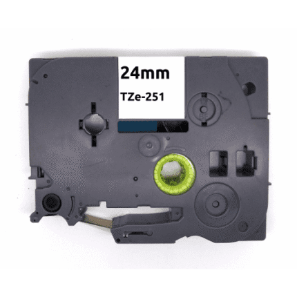 Brother Tze251 24mm Black On White Tape 8m