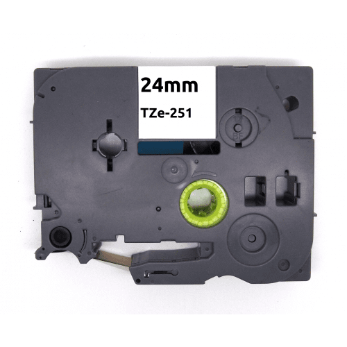 Brother Tze251 24mm Black On White Tape 8m Brother Tze251 24mm Black On White Tape 8m