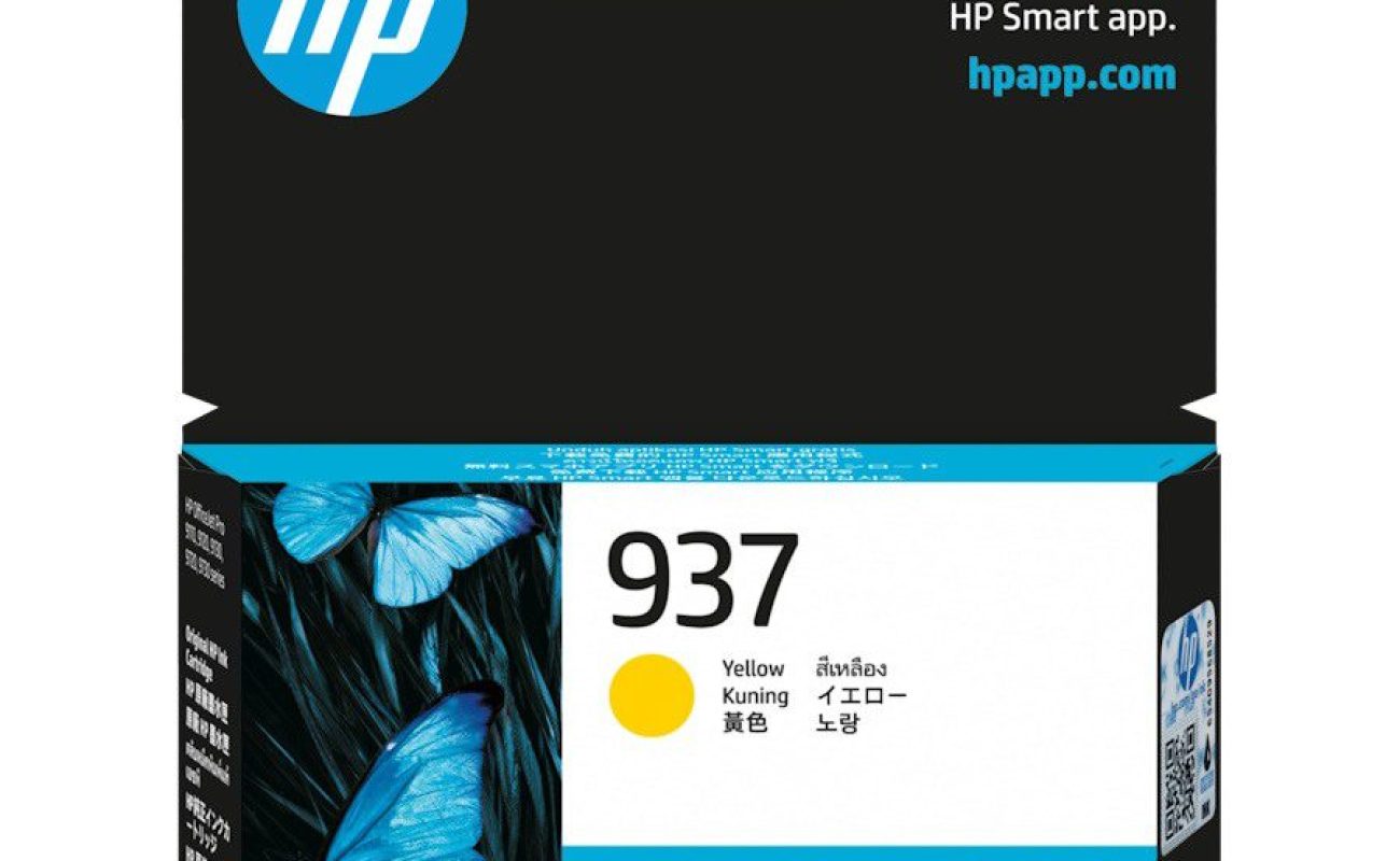 Genuine HP 937 Yellow Ink Cartridge 4S6W4NA